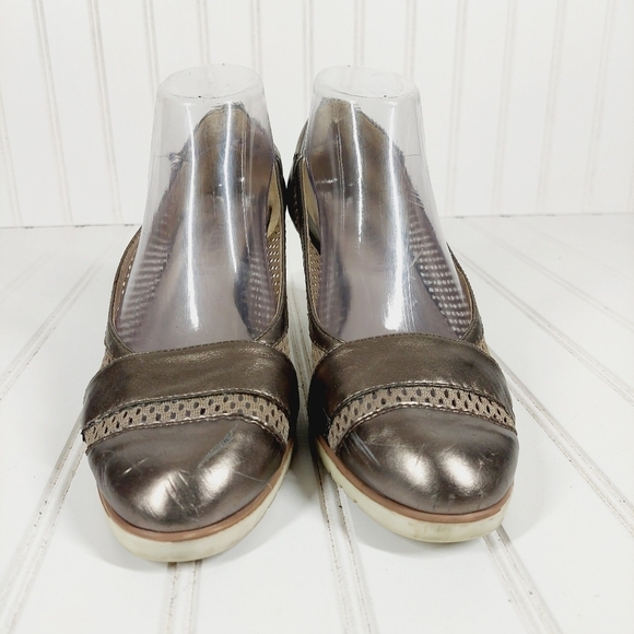 Mary Silver Metallic Heel Pumps A 530 - Picture 3 of 13